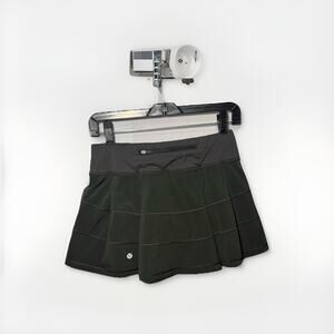 Lululemon Pace Rival Mid-Rise Skirt Black Size 4 Alabama Logo EUC